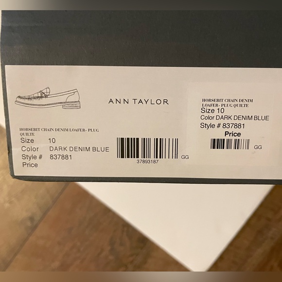 Ann Taylor Horsebit Chain Quilted Denim Loafers Size 10 Dark Denim Blue NIB - Picture 4 of 5